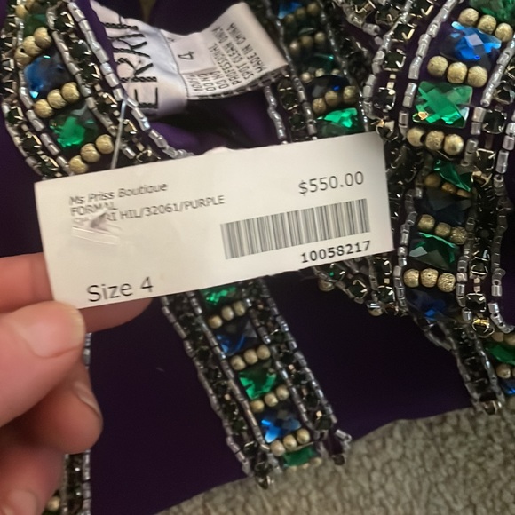 NWT Size 4 Sherri Hill Formal in Mardi Gras colors - Picture 6 of 6